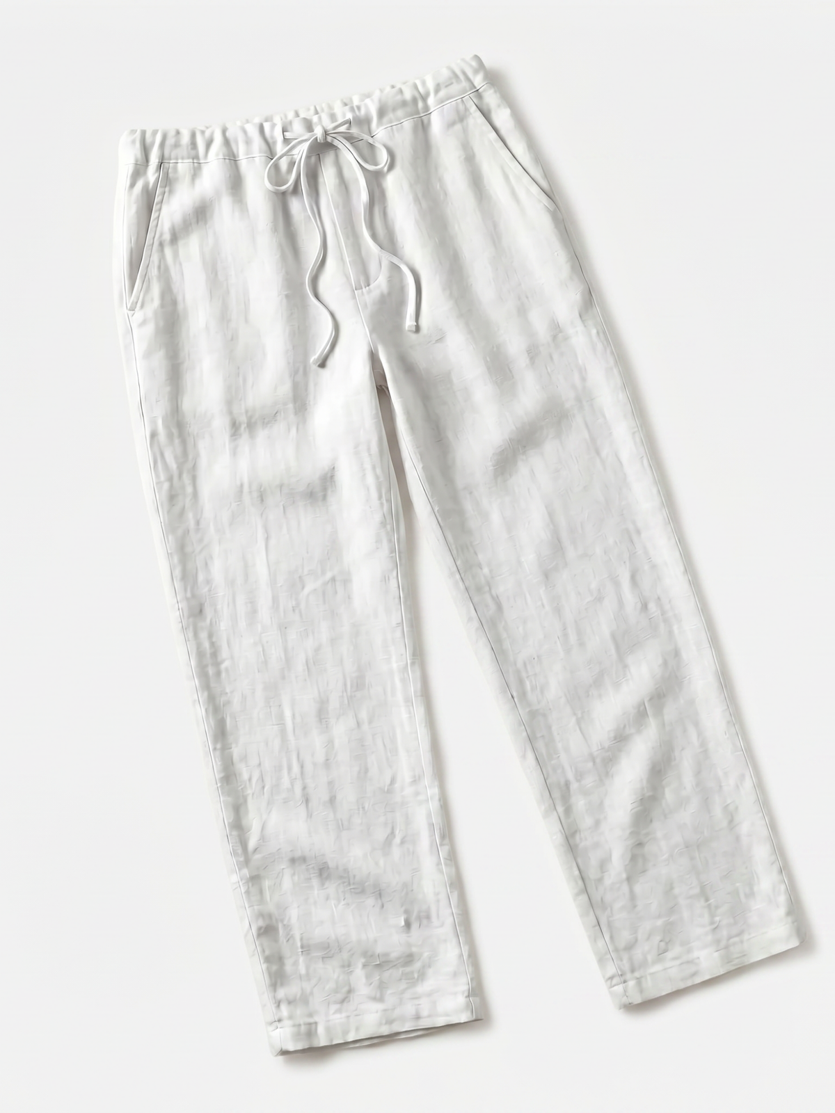 Men's Drawstring Straight-Leg Linen Trousers