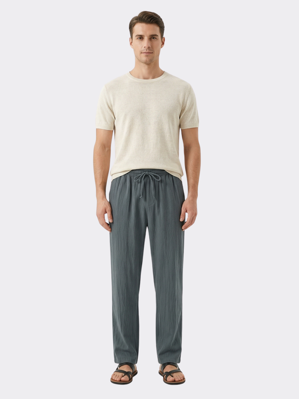 Men's Drawstring Ankle-Length Trousers