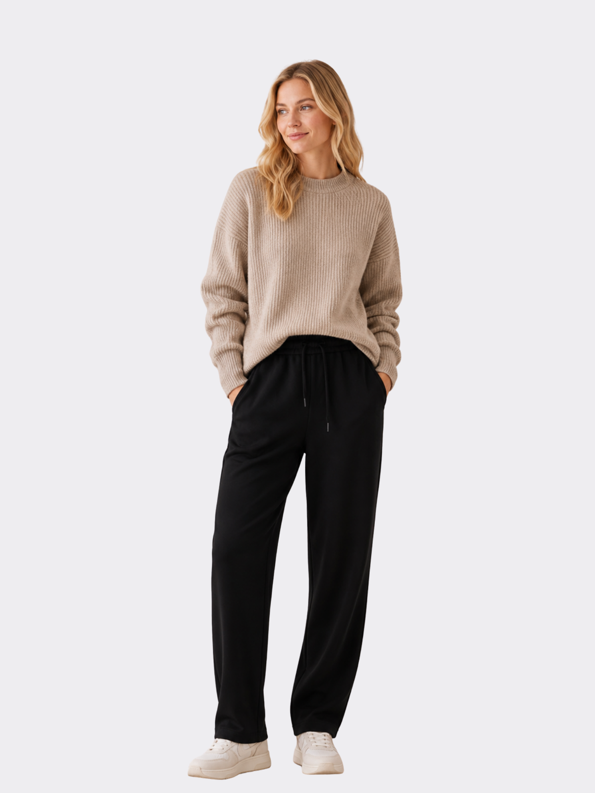 Women's Straight-Leg Sweatpants – Mid-Rise, Drawstring Waist