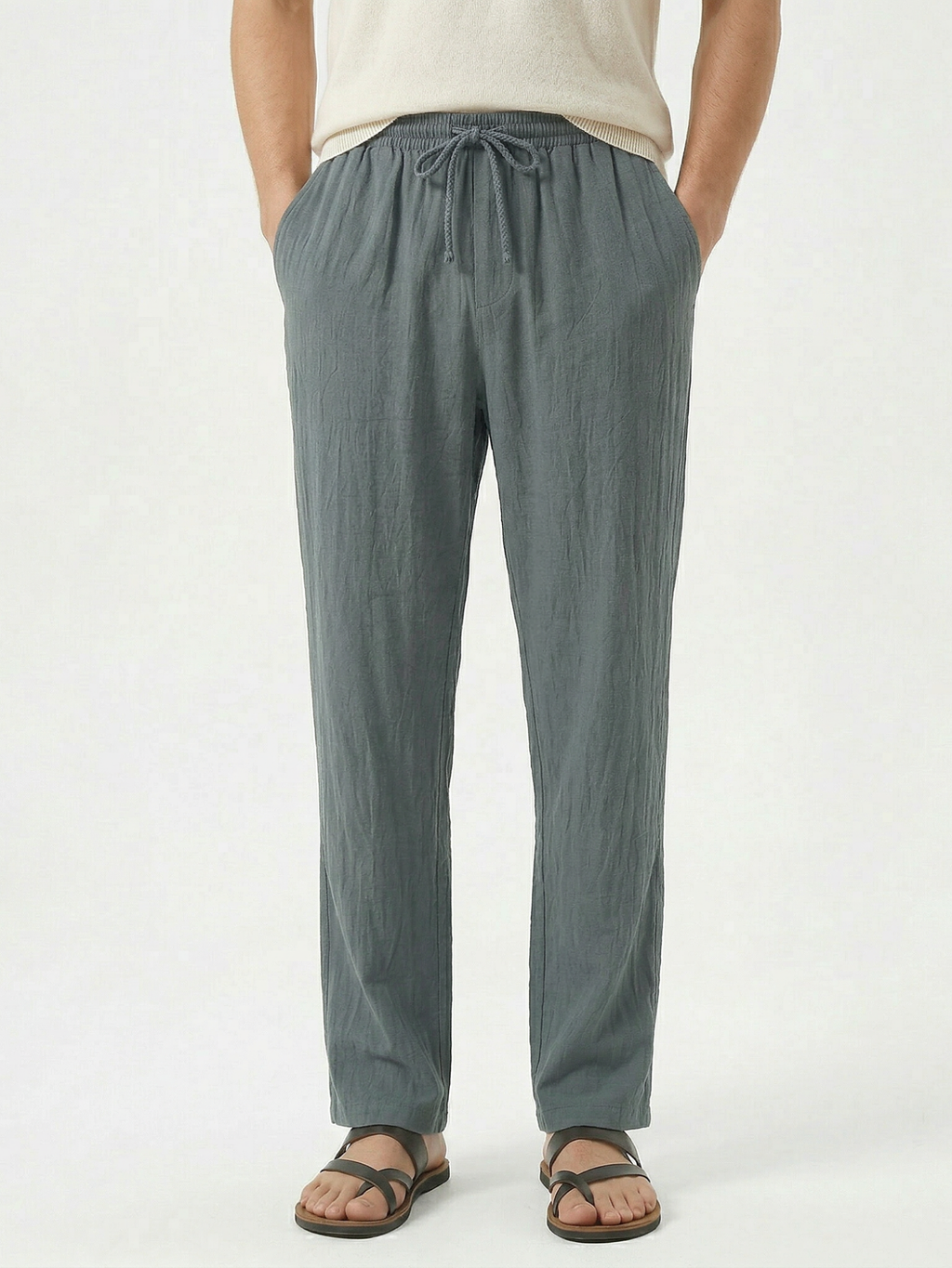 Men's Drawstring Ankle-Length Trousers