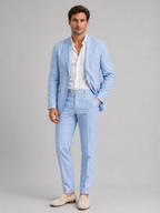 Men's Linen-Blend 2-Piece Suit – Tailored Blazer, Straight-Leg Trousers
