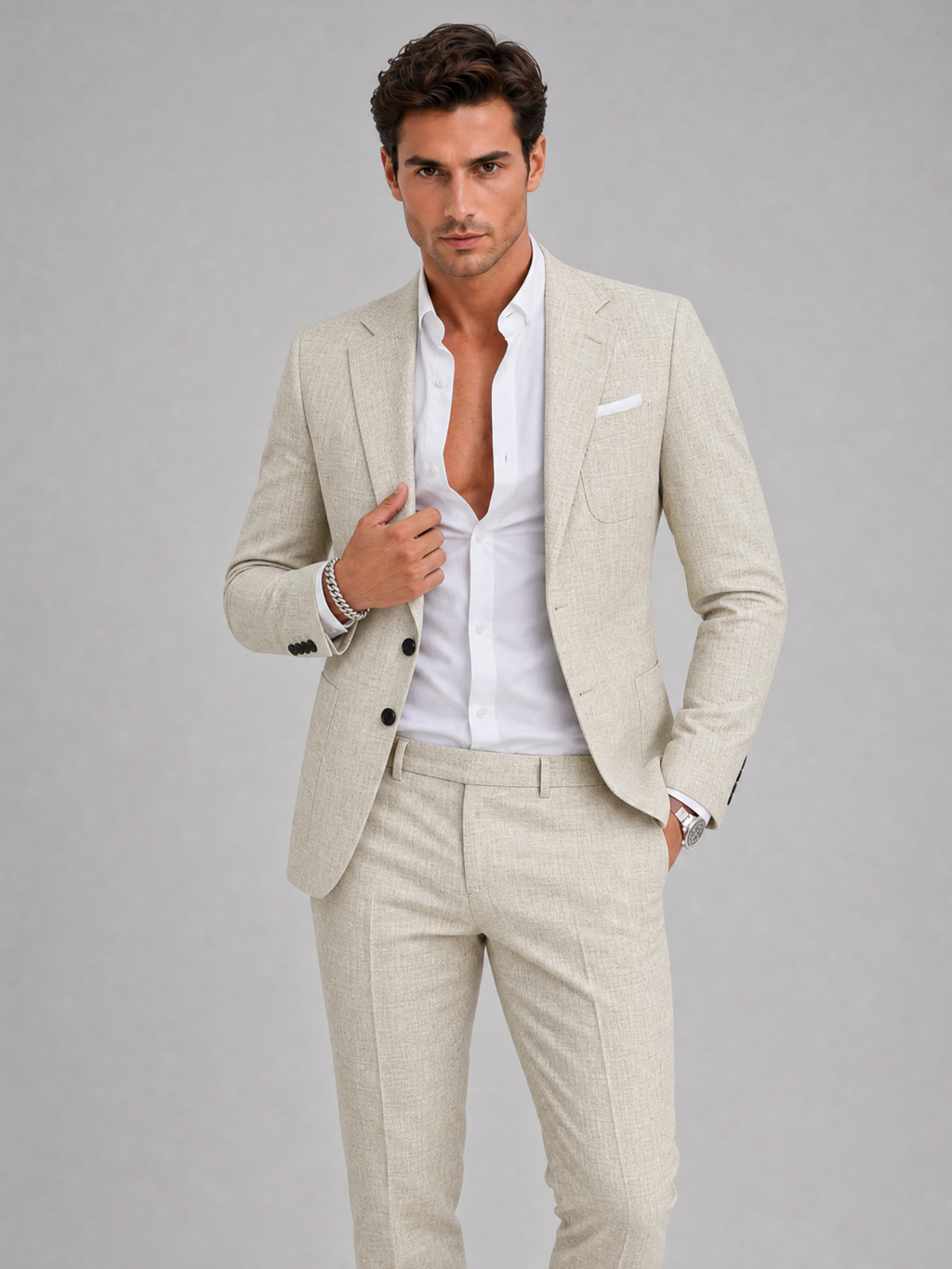 Men's Slim Fit 2-Piece Suit – Modern Summer Style