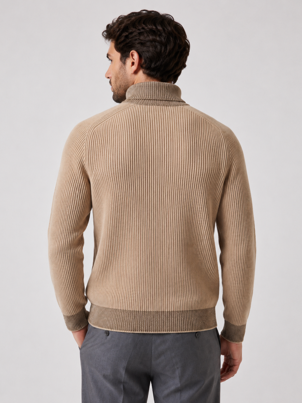 Men's Long Sleeve Roll-Neck Jumper