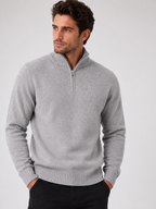 Men's Half-Zip Jumper with Stand Collar