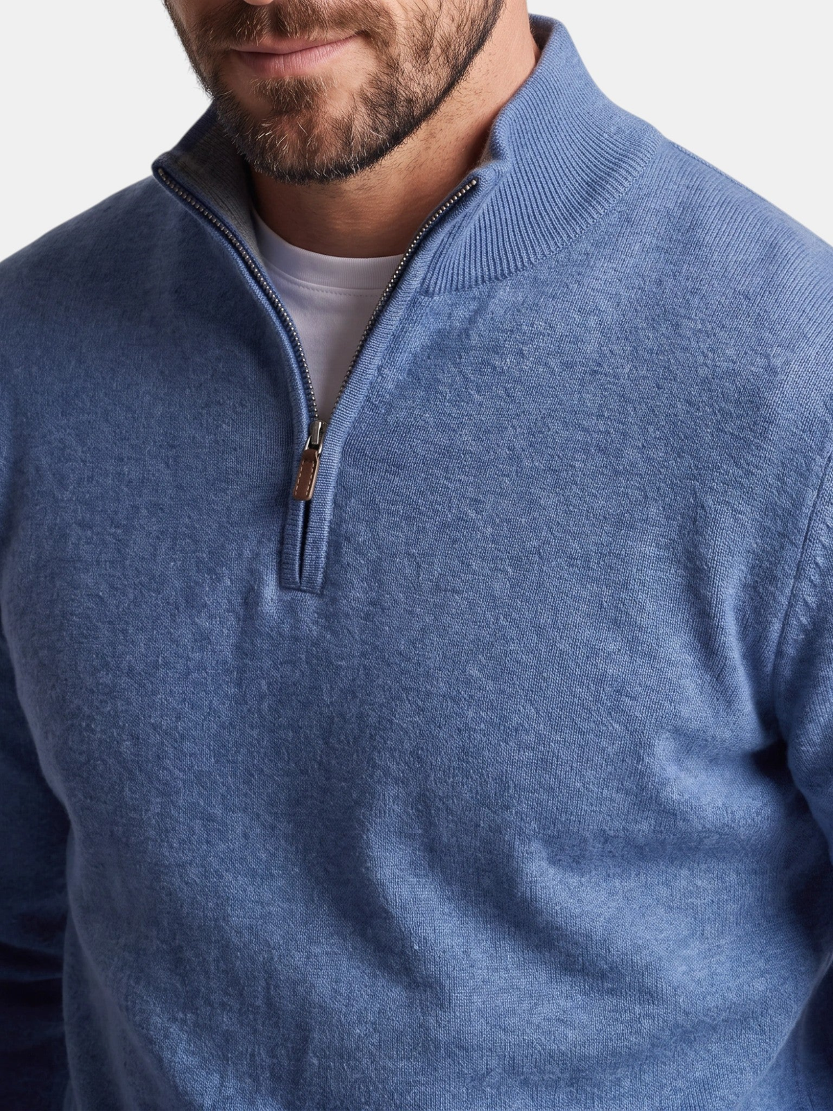 Men's Jumper with Zip Stand Collar, Long Sleeve