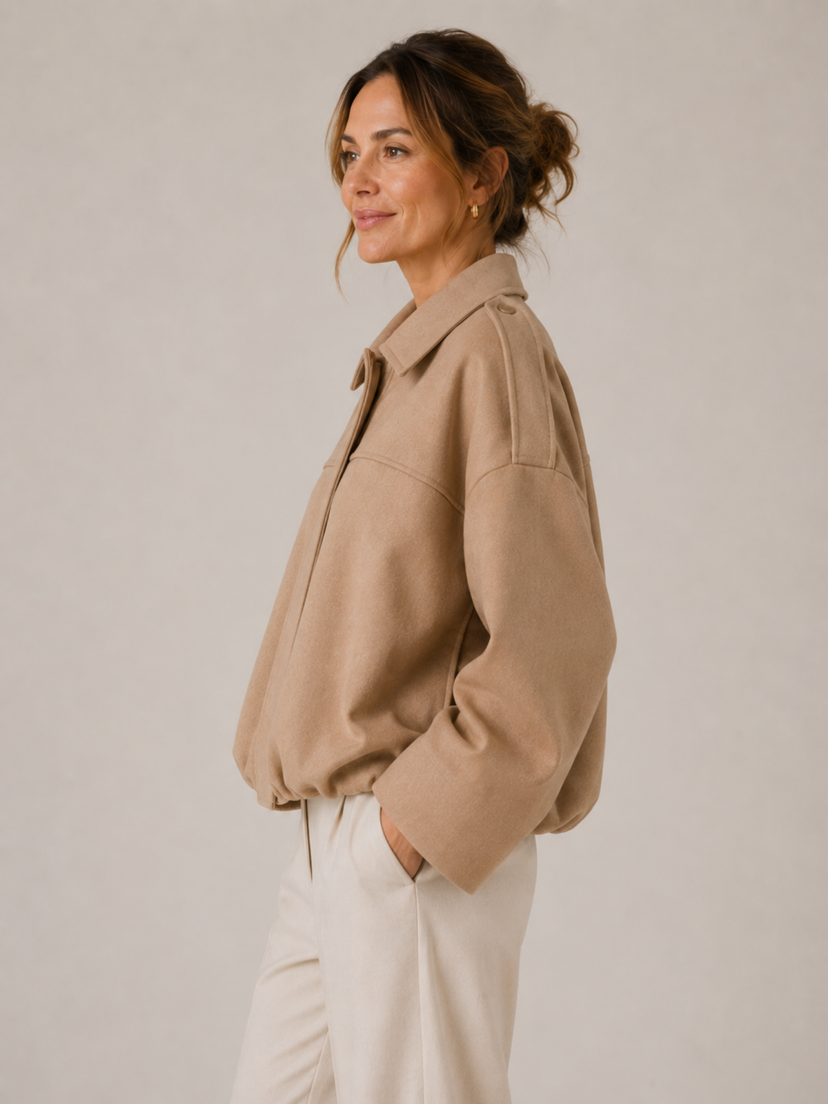 Women's Zip-Up Jacket – Full Zip Closure, Long Sleeve, Relaxed Fit