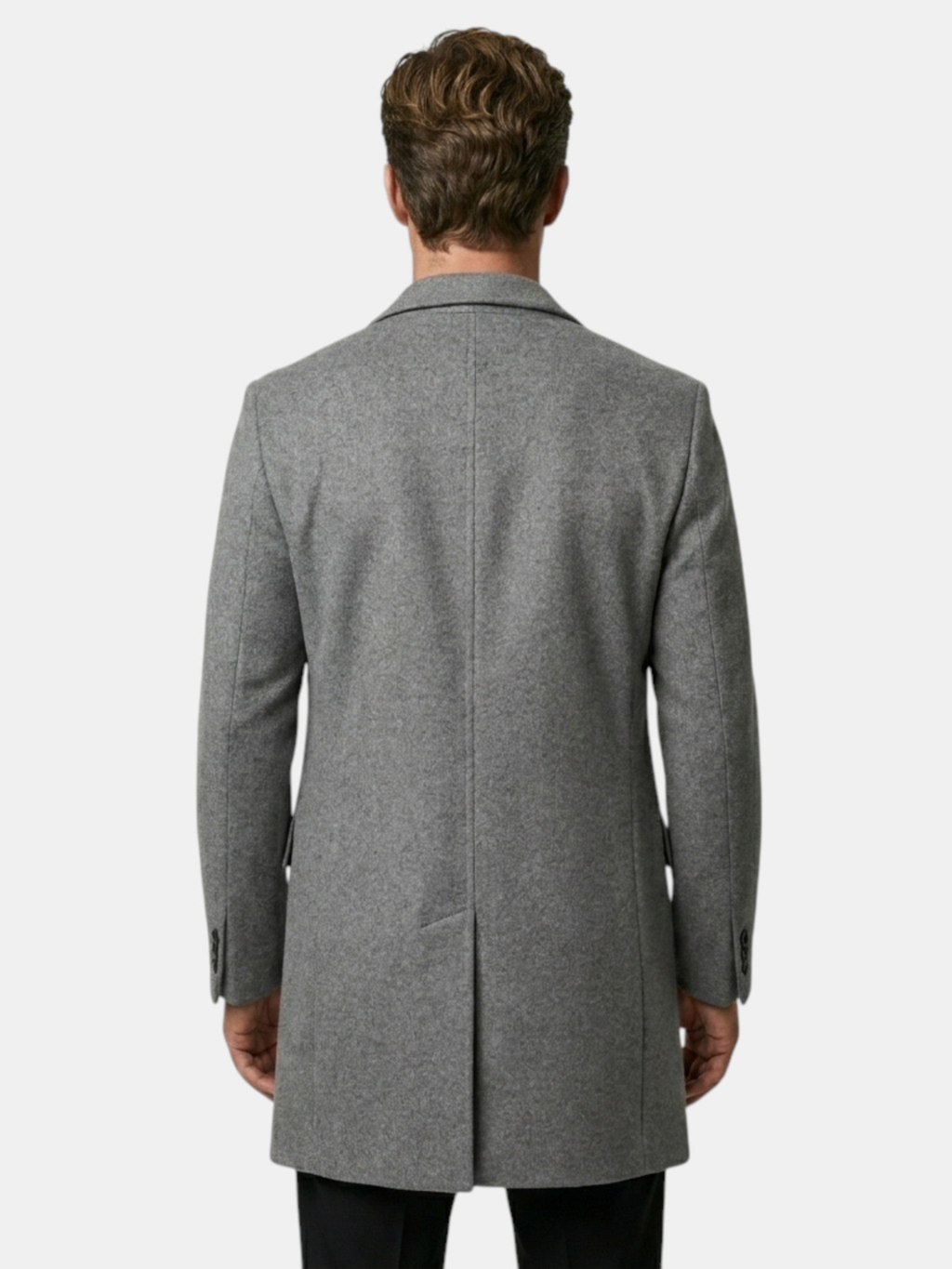 Men's Grey Coat – Tailored Fit, Classic Design