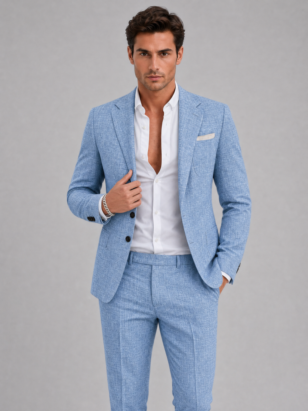 Men's Slim Fit 2-Piece Suit – Modern Summer Style