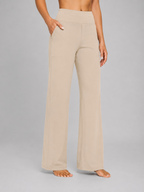 Women's Stretch Straight-Leg Trousers – High Waist