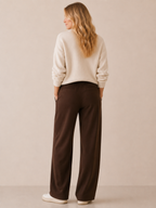 Women's Wide-Leg Trousers – Full Length, Adjustable Drawstring Waist