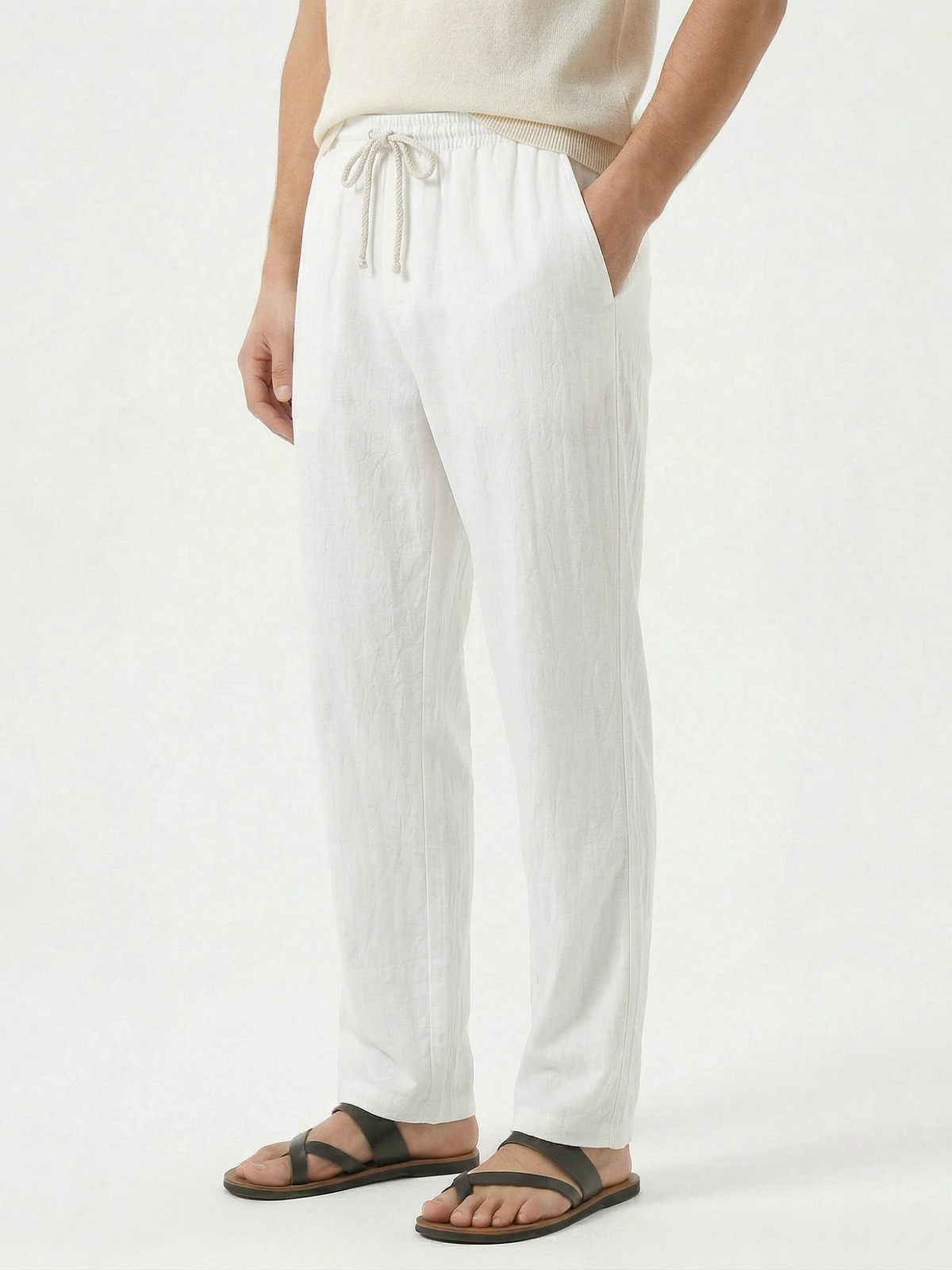Men's Drawstring Ankle-Length Trousers