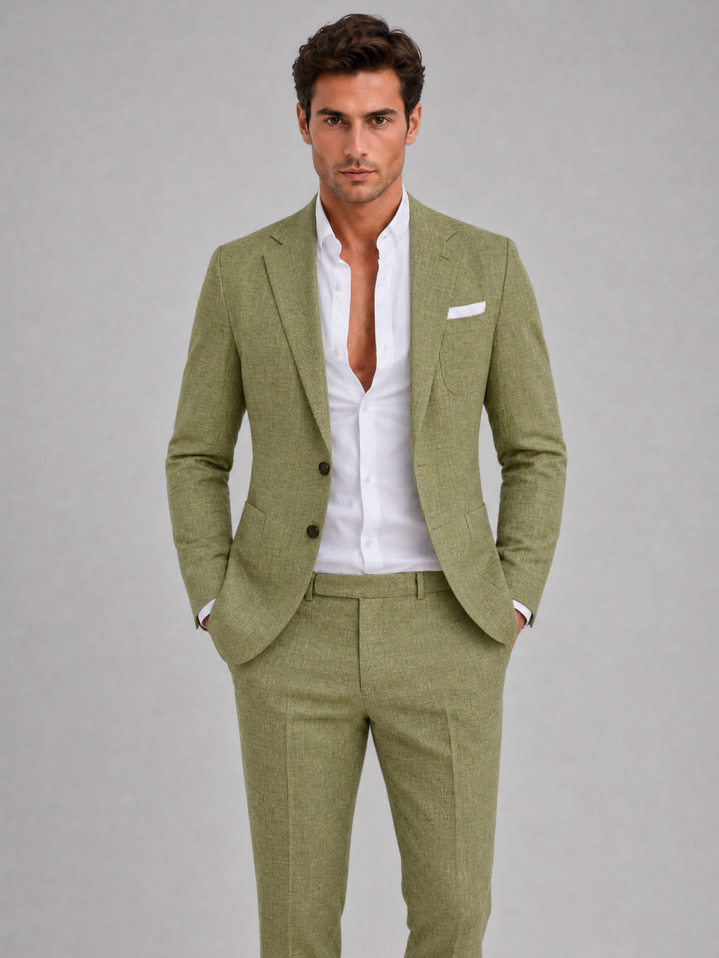 Men's Slim Fit 2-Piece Suit – Modern Summer Style