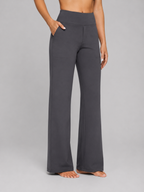 Women's Stretch Straight-Leg Trousers – High Waist