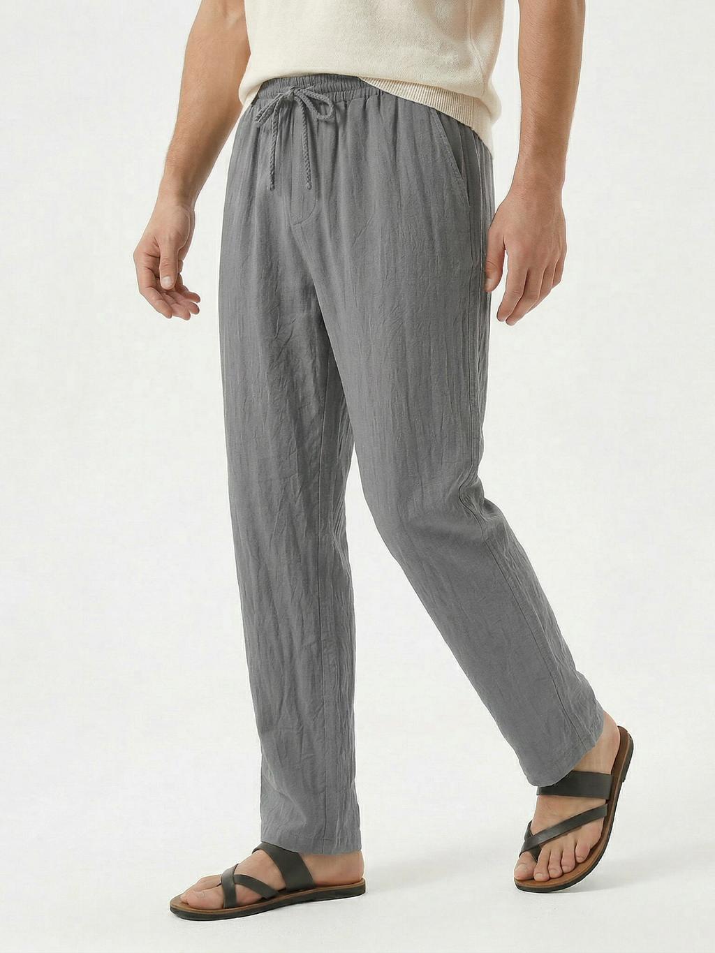 Men's Drawstring Ankle-Length Trousers
