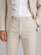 Men's Linen-Blend 2-Piece Suit – Tailored Blazer, Straight-Leg Trousers