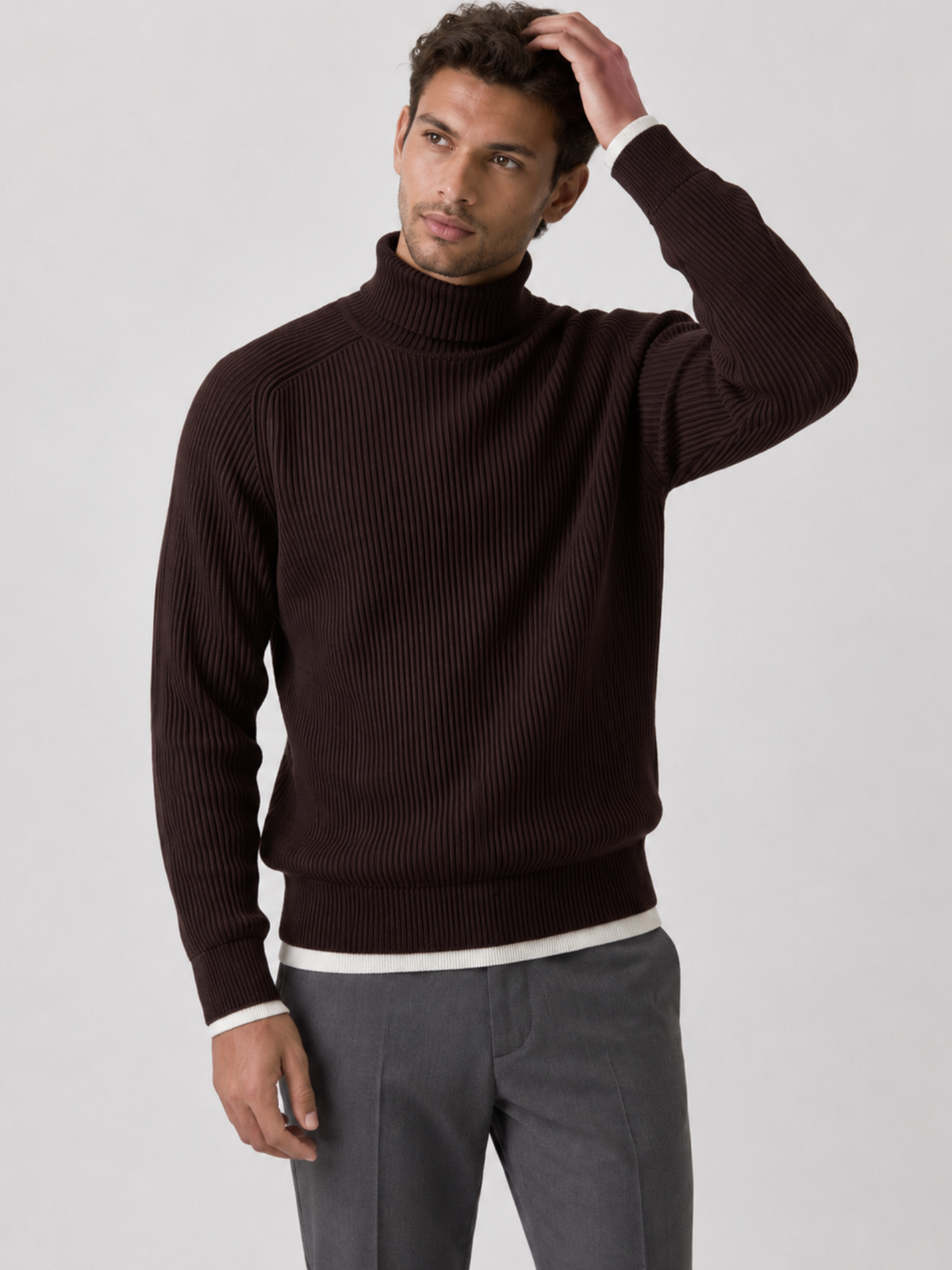 Men's Long Sleeve Roll-Neck Jumper
