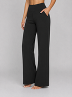 Women's Stretch Straight-Leg Trousers – High Waist