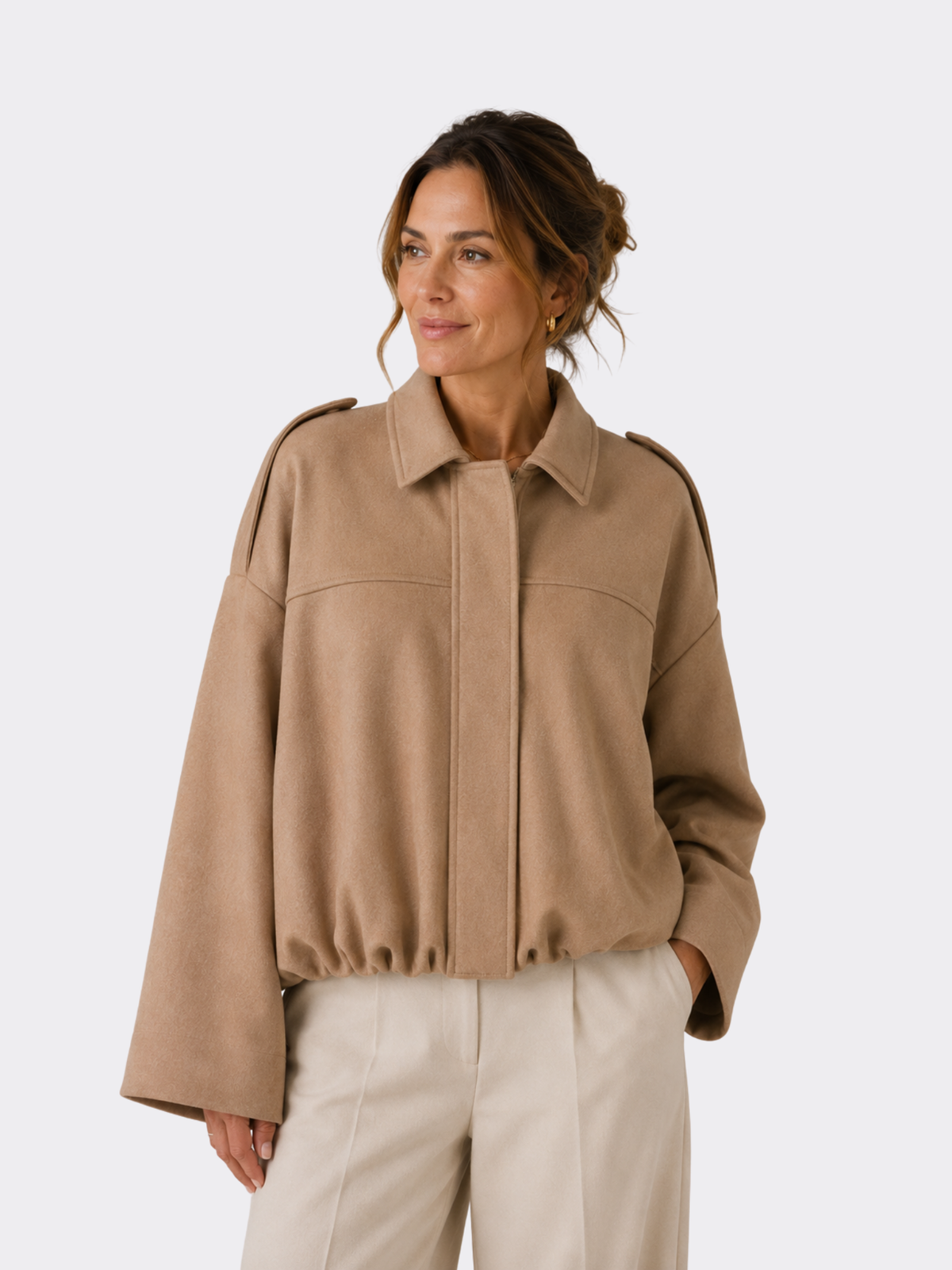Women's Zip-Up Jacket – Full Zip Closure, Long Sleeve, Relaxed Fit