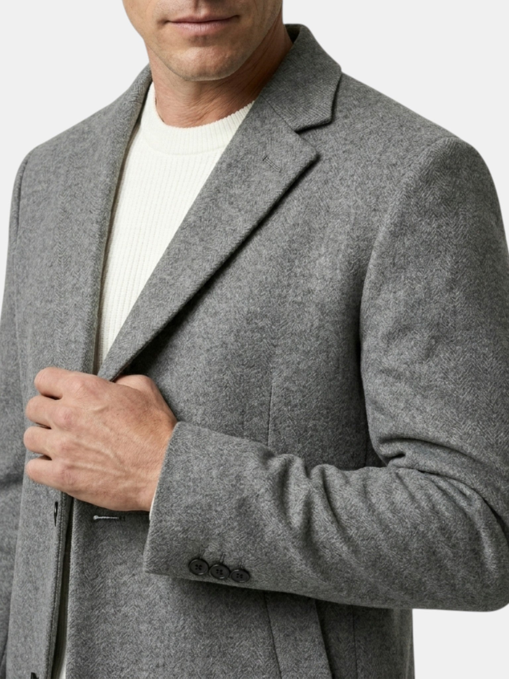 Men's Grey Coat – Tailored Fit, Classic Design