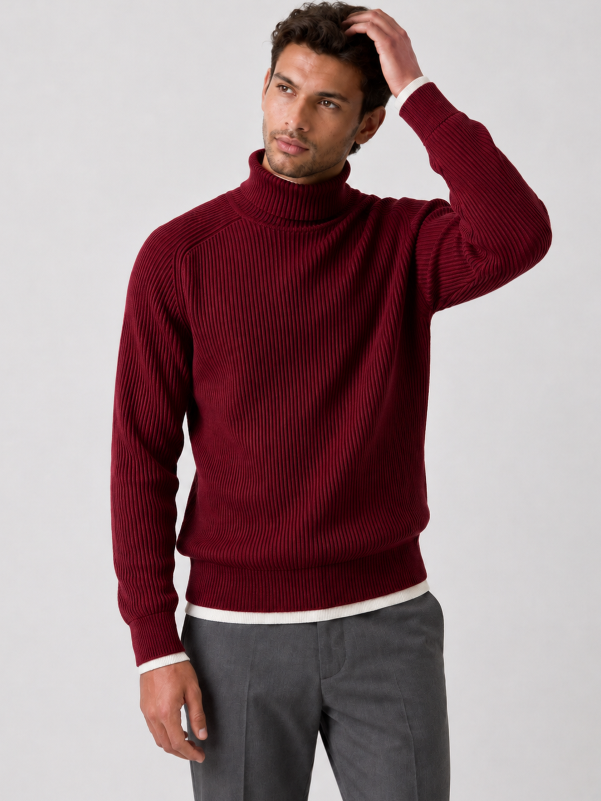 Men's Long Sleeve Roll-Neck Jumper