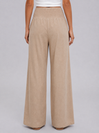 Women's Wide-Leg Trousers – Smocked High Waist