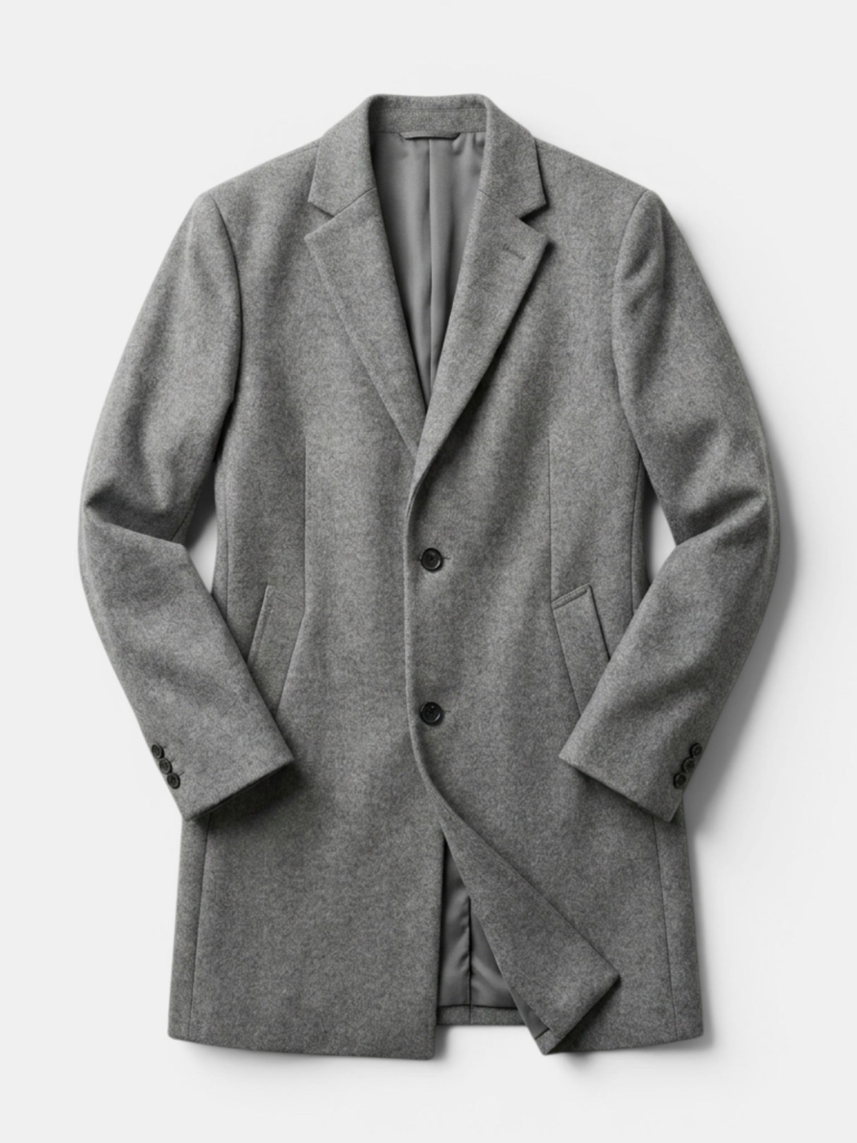 Men's Grey Coat – Tailored Fit, Classic Design