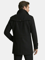 Men's Long Coat – Tailored Fit, Classic Collar