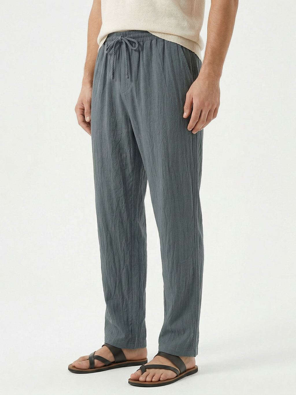 Men's Drawstring Ankle-Length Trousers