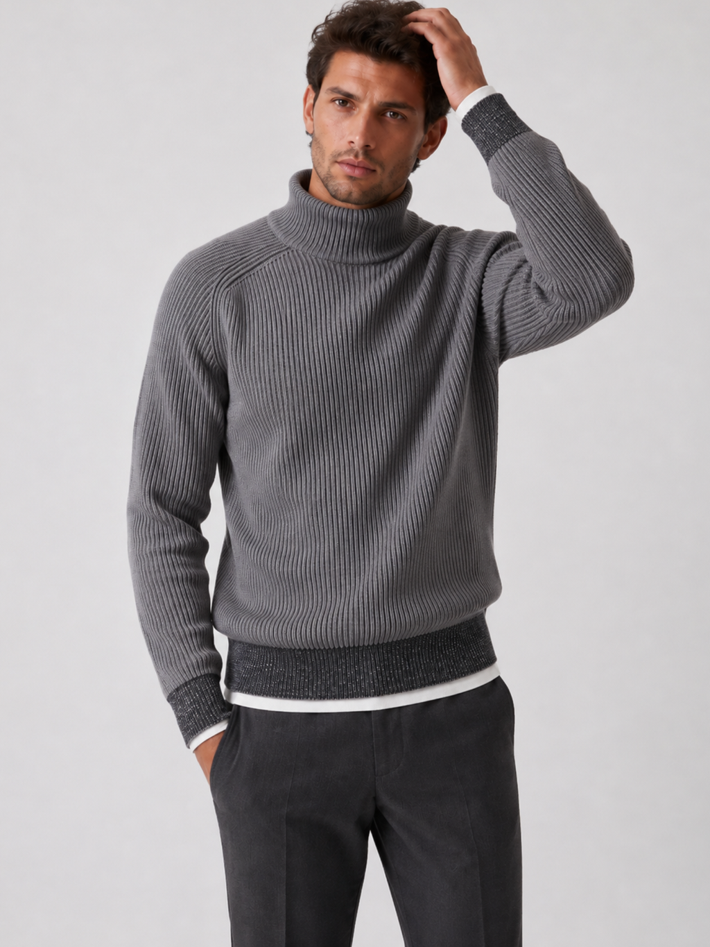 Men's Long Sleeve Roll-Neck Jumper