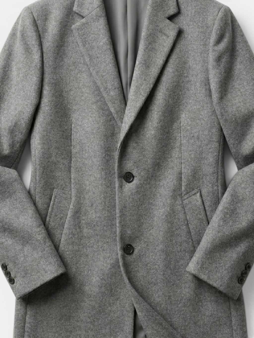 Men's Grey Coat – Tailored Fit, Classic Design
