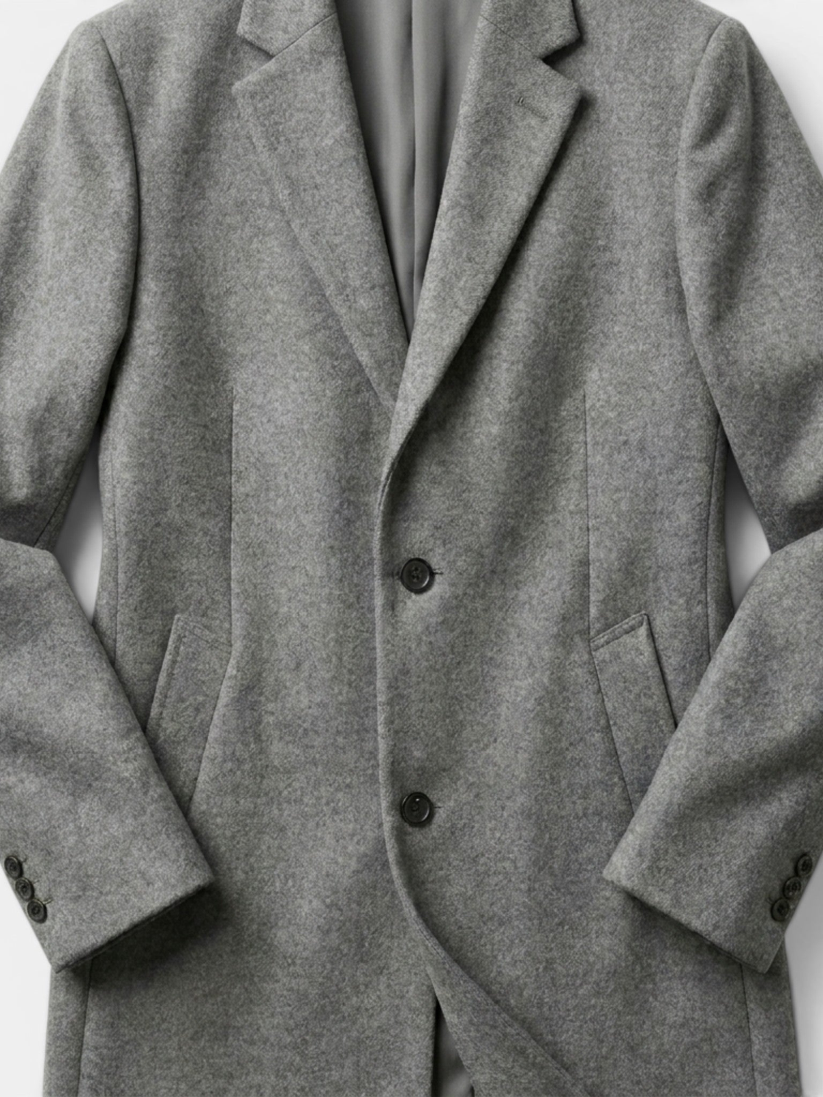 Men's Grey Coat – Tailored Fit, Classic Design