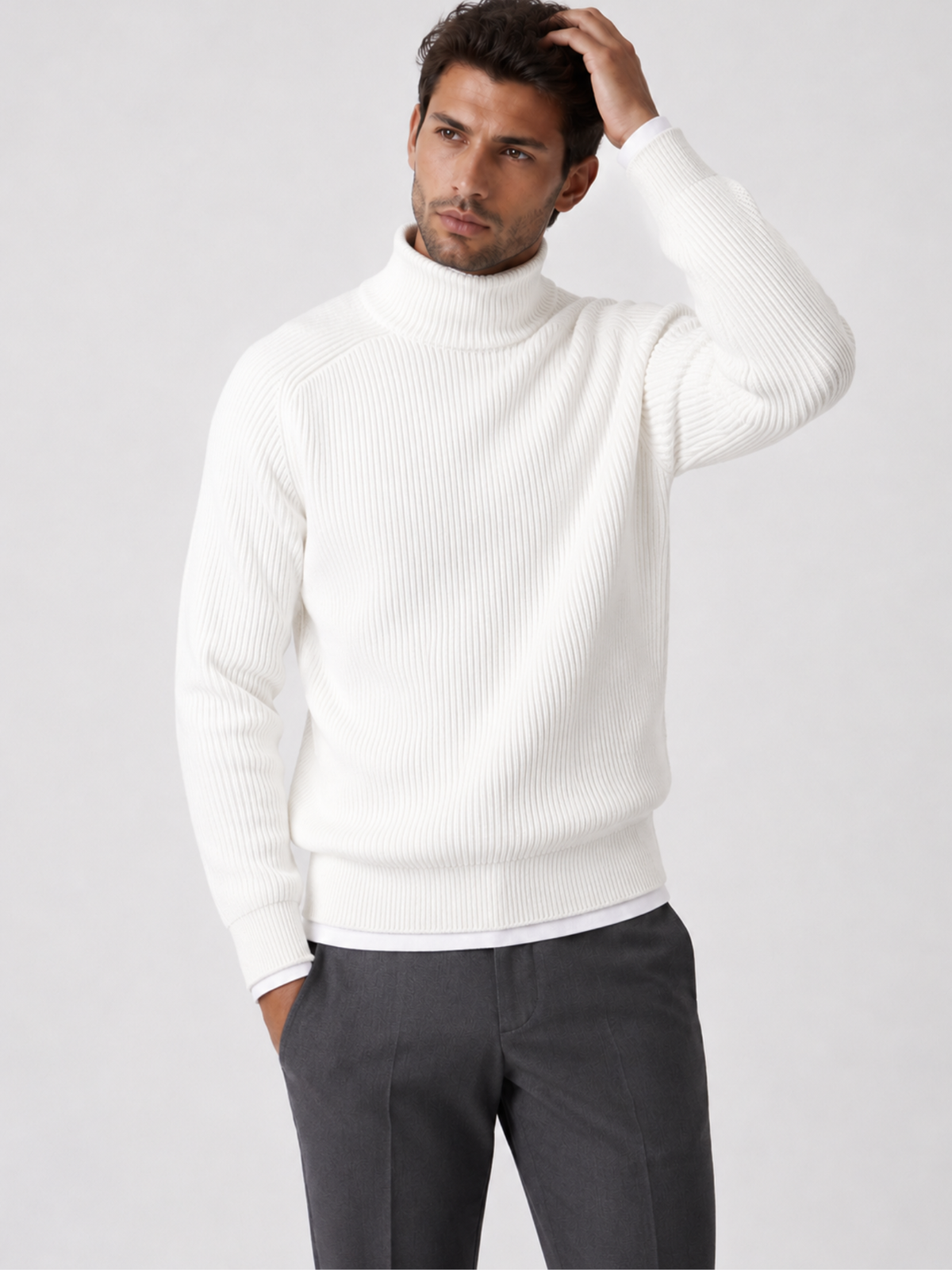 Men's Long Sleeve Roll-Neck Jumper
