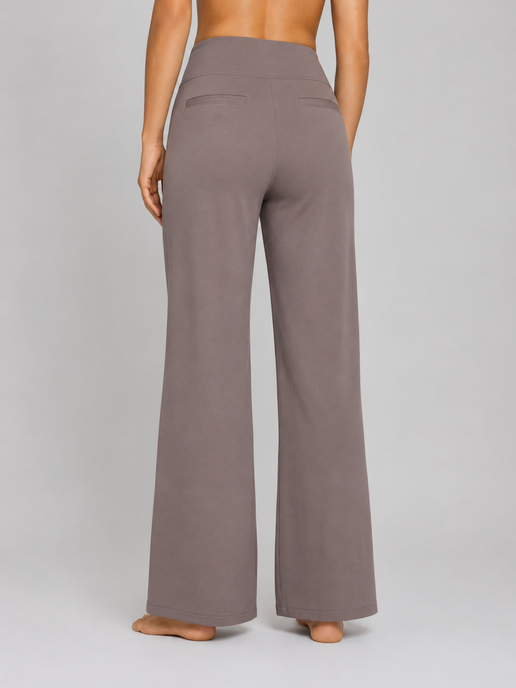 Women's Stretch Straight-Leg Trousers – High Waist