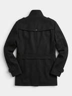 Men's Long Coat – Tailored Fit, Classic Collar