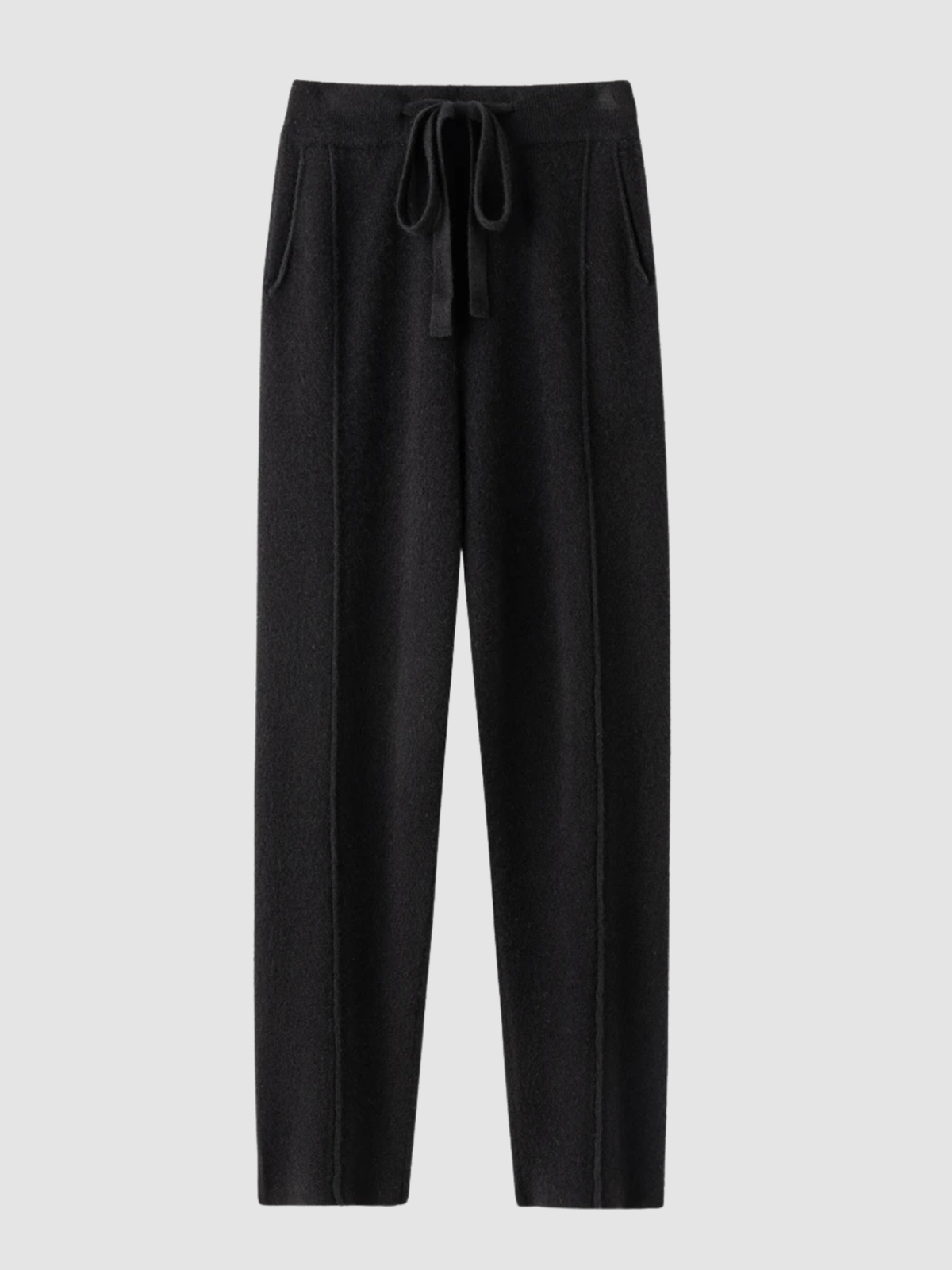 Women's High-Waist Straight-Leg Trousers – Full Length, Adjustable Drawstring