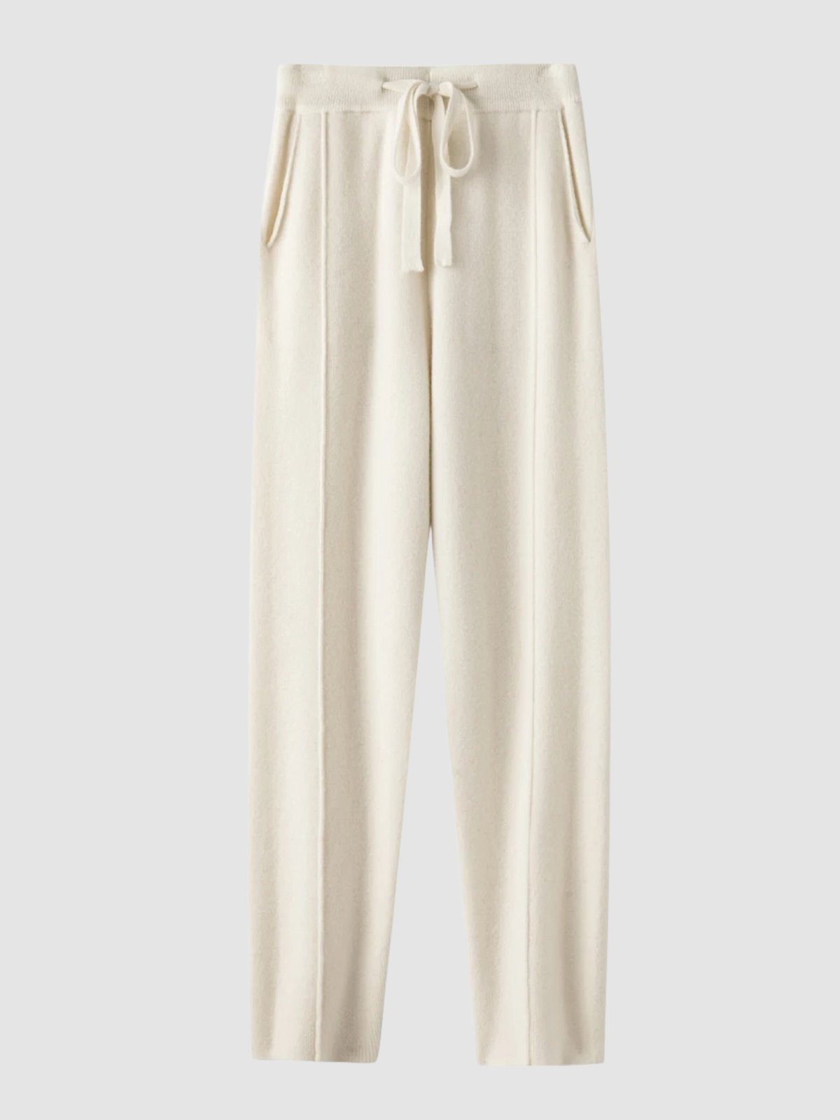 Women's High-Waist Straight-Leg Trousers – Full Length, Adjustable Drawstring