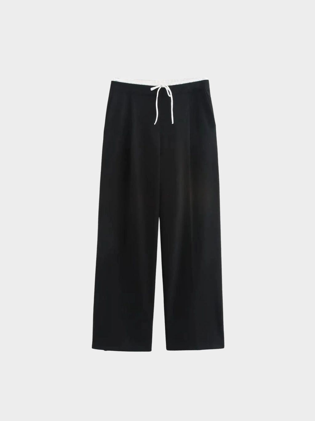 Women's Wide-Leg Trousers – Full Length, Adjustable Drawstring Waist