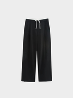 Women's Wide-Leg Trousers – Full Length, Adjustable Drawstring Waist