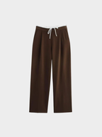 Women's Wide-Leg Trousers – Full Length, Adjustable Drawstring Waist