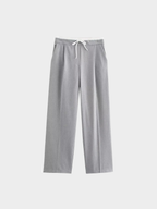 Women's Wide-Leg Trousers – Full Length, Adjustable Drawstring Waist