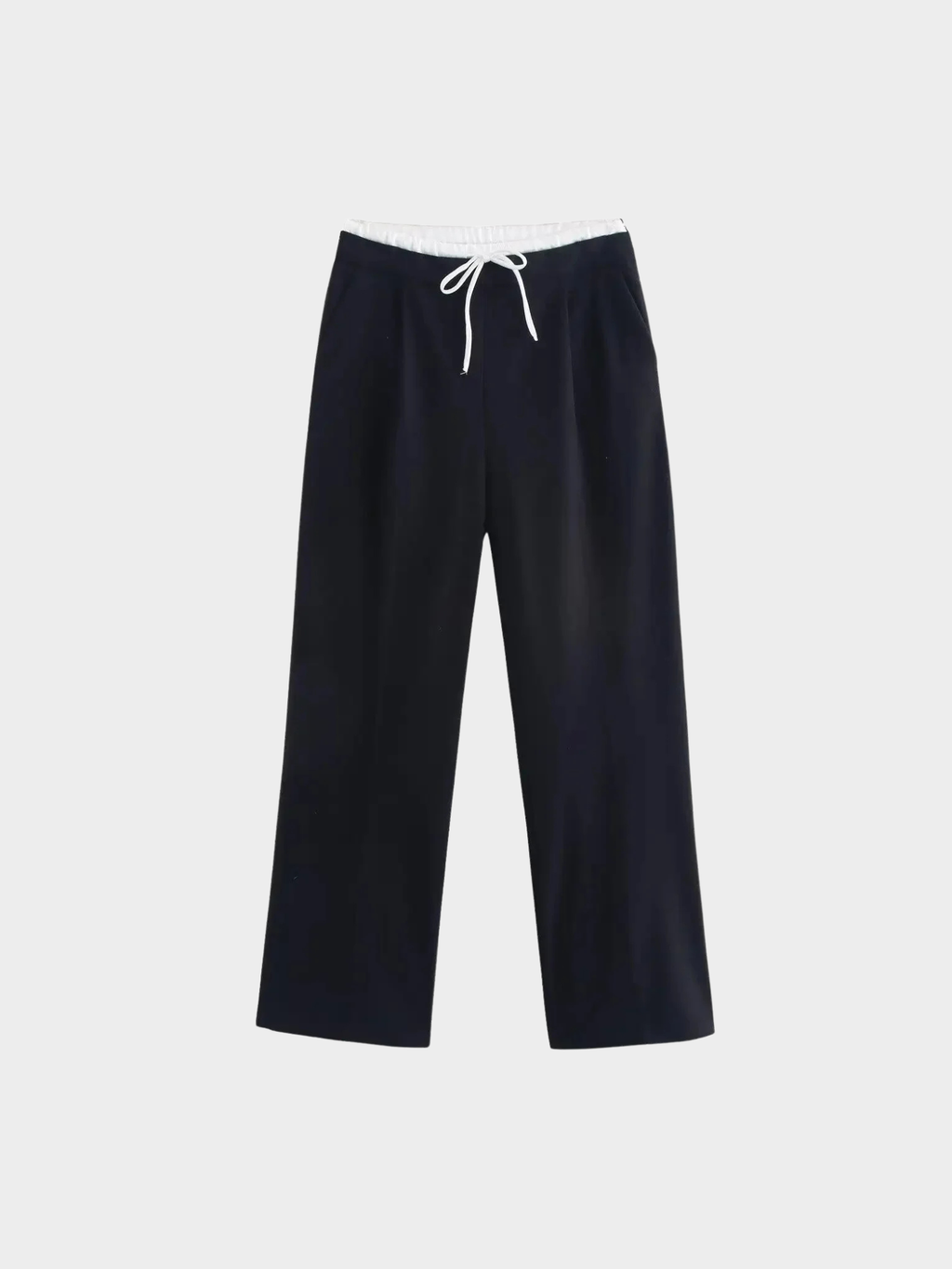 Women's Wide-Leg Trousers – Full Length, Adjustable Drawstring Waist