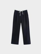 Women's Wide-Leg Trousers – Full Length, Adjustable Drawstring Waist